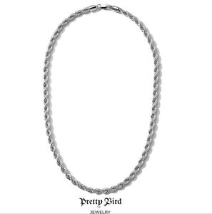 18K White Gold Chunky Rope Chain Necklace